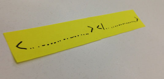 An image of empty handwritten HTML tags